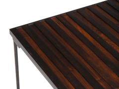 Mid century Brazilian Modern Rosewood Coffee Table With Iron Legs - 3220236