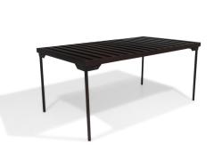 Mid century Brazilian Modern Rosewood Coffee Table With Iron Legs - 3220237