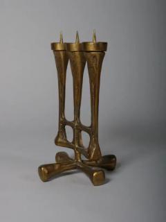 Mid century Bronze brutalist candleholder - 3452049