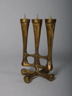 Mid century Bronze brutalist candleholder - 3452052