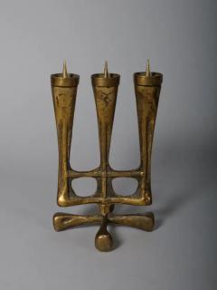 Mid century Bronze brutalist candleholder - 3452074