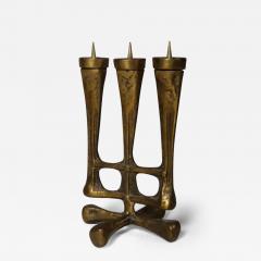 Mid century Bronze brutalist candleholder - 3452944