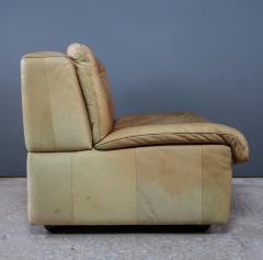 Mid century Cognac Leather Patchwork Lounge Chair - 2539231