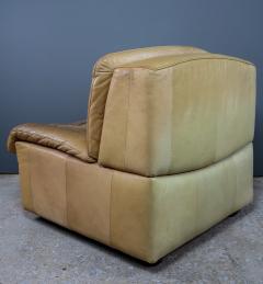 Mid century Cognac Leather Patchwork Lounge Chair - 2539232