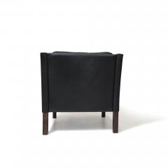 Mid century Danish Black Leather Lounge Chair in Manner of Borge Mogensen - 3393250