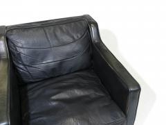 Mid century Danish Black Leather Lounge Chair in Manner of Borge Mogensen - 3393251
