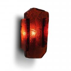 Mid century Danish Orange Glass Wall Sconce by Vikra - 3903175