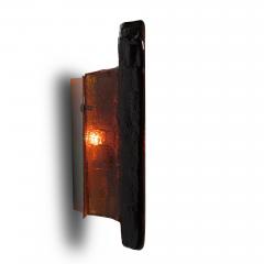 Mid century Danish Orange Glass Wall Sconce by Vikra - 3903179