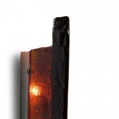 Mid century Danish Orange Glass Wall Sconce by Vikra - 3903180