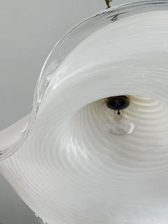 Mid century Hand Blown Swirled Murano Glass Pendant Chandelier - 4372033