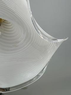 Mid century Hand Blown Swirled Murano Glass Pendant Chandelier - 4372035