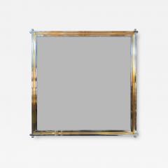 Mid century Italian Brass and Chrome Wall Mirror - 3137222