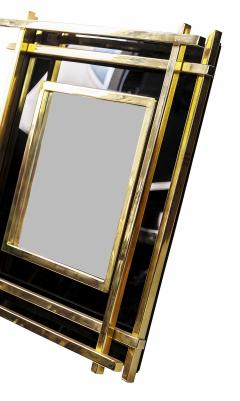 Mid century Italian Brass and Plexiglass Wall Mirror from 1970s - 3121838