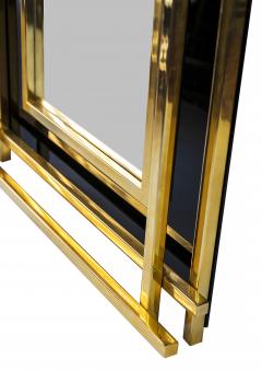 Mid century Italian Brass and Plexiglass Wall Mirror from 1970s - 3121841