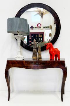 Mid century Italian Burl Olivewood Console Table with Drawer - 4228263