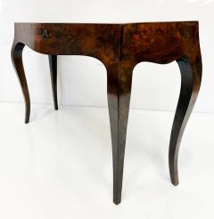 Mid century Italian Burl Olivewood Console Table with Drawer - 4228279