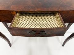 Mid century Italian Burl Olivewood Console Table with Drawer - 4228282