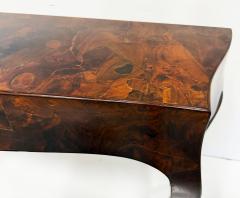 Mid century Italian Burl Olivewood Console Table with Drawer - 4228301