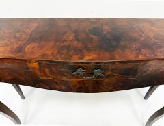 Mid century Italian Burl Olivewood Console Table with Drawer - 4228302