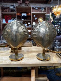 Mid century Italian Fully Brass Shell Table Lamps 1960s - 3028178