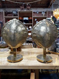 Mid century Italian Fully Brass Shell Table Lamps 1960s - 3028181
