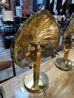 Mid century Italian Fully Brass Shell Table Lamps 1960s - 3028185