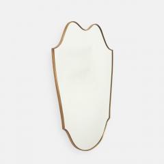 Mid century Italian Large Shield Shaped Brass Wall Mirror - 4754949