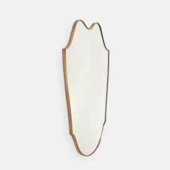 Mid century Italian Large Shield Shaped Brass Wall Mirror - 4754950