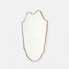Mid century Italian Large Shield Shaped Brass Wall Mirror - 4754951