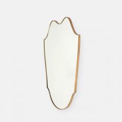 Mid century Italian Large Shield Shaped Brass Wall Mirror - 4754952