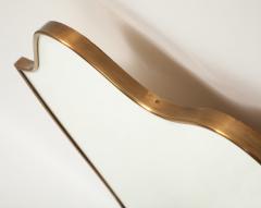 Mid century Italian Large Shield Shaped Brass Wall Mirror - 4754954