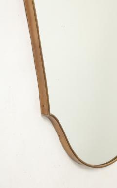 Mid century Italian Large Shield Shaped Brass Wall Mirror - 4754956
