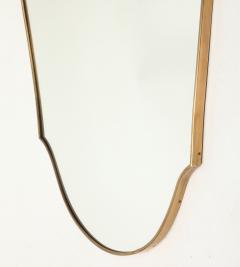 Mid century Italian Large Shield Shaped Brass Wall Mirror - 4754957