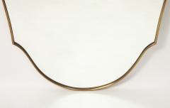 Mid century Italian Large Shield Shaped Brass Wall Mirror - 4754959