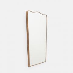 Mid century Italian Modernist Shaped Brass Wall Mirror - 4743532