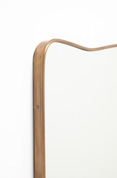 Mid century Italian Modernist Shaped Brass Wall Mirror - 4743536