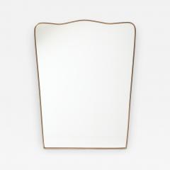 Mid century Italian Modernist Shaped Brass Wall Mirror - 4745407