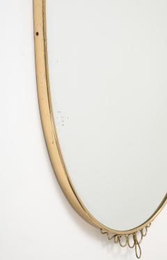 Mid century Italian Oval Brass Beveled Wall Mirror with Loop Decorations - 4743418