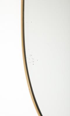 Mid century Italian Oval Brass Beveled Wall Mirror with Loop Decorations - 4743419