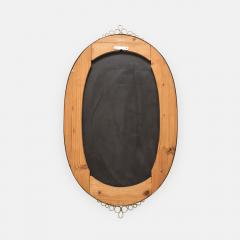 Mid century Italian Oval Brass Beveled Wall Mirror with Loop Decorations - 4743422