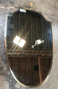 Mid century Italian Shield Shape Mirror with Noble Coat 1950s - 920405