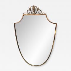 Mid century Italian Shield Shape Mirror with Noble Coat 1950s - 922146