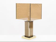 Mid century Italian brass lacquer cane table lamp 1970s - 1682580