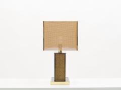 Mid century Italian brass lacquer cane table lamp 1970s - 1682583