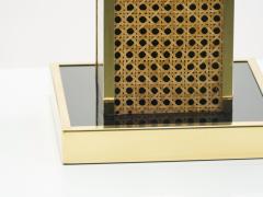 Mid century Italian brass lacquer cane table lamp 1970s - 1682589