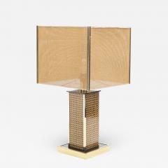 Mid century Italian brass lacquer cane table lamp 1970s - 1685042