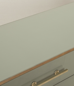 Mid century Italian green glass and wood sideboard - 4430737