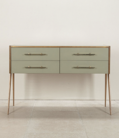 Mid century Italian green glass and wood sideboard - 4430739