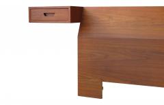 Mid century King Headboard in American Walnut with Integrated Nightstands - 4603707