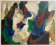 Mid century Modern Abstract Painting In Saturated Hues Newly Framed - 4529932